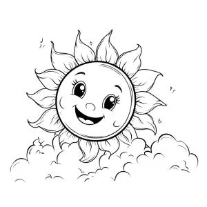 coloriage Soleil pour enfant de 4 ans