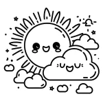 coloriage Soleil a imprimer pour enfant de 4 ans