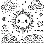 coloriage Soleil à imprimer a4