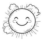 coloriage Soleil à imprimer pour enfant de 2 ans