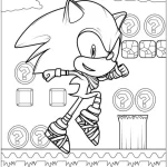 coloriage Sonic a imprimer pour enfant de 4 ans