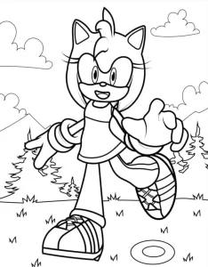 coloriage Sonic a imprimer pour enfant de 4 ans