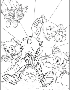coloriage Sonic pour enfants à télécharger