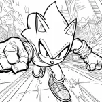 coloriage Sonic et decoupage