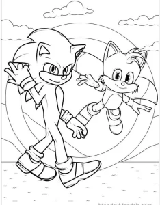 coloriage Sonic et decoupage a imprimer gratuit