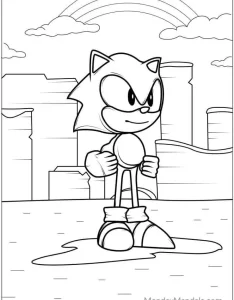 coloriage Sonic pour primaire