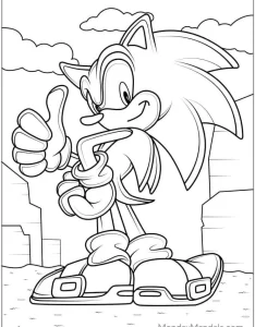 coloriage Sonic à imprimer pour enfant de 3 ans