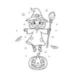 coloriage Sorcière Halloween à imprimer pour enfant de 8 ans