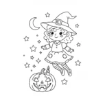 coloriage Sorcière Halloween pour enfant