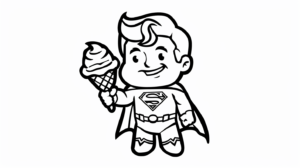 coloriage Superman à imprimer pour enfant de 7 ans
