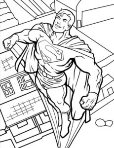 coloriage Superman à imprimer pour enfant de 9 ans