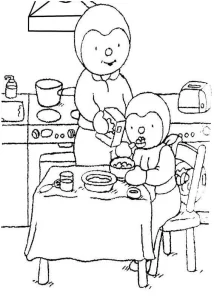 coloriage T’choupi et decoupage a imprimer gratuit