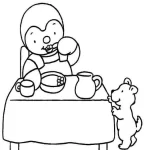 image de coloriage T’choupi pour enfant