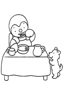 image de coloriage T’choupi pour enfant