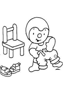 coloriage T’choupi pour enfant de à imprimer