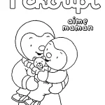 coloriage T’choupi pour enfant de 6 ans