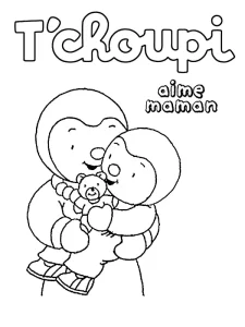 coloriage T’choupi pour enfant de 6 ans