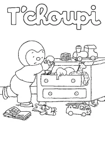 coloriage T’choupi à imprimer pour enfant de 7 ans