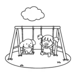 coloriage T’choupi joue avec Lalou gratuit