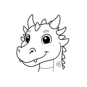 coloriage Tête de dragon pour enfant à imprimer