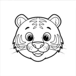 coloriage Tête de tigre à imprimer pour enfant de 6 ans