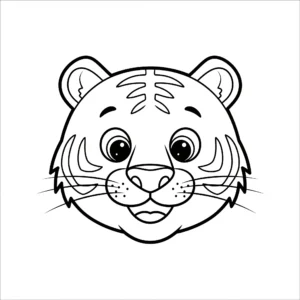 coloriage Tête de tigre à imprimer pour enfant de 6 ans
