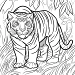coloriage Tigre à imprimer pour enfant de 12 ans