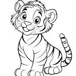 coloriage Tigre pour enfant de 3 ans