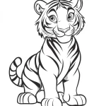 image de coloriage Tigre pour enfant