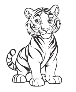 image de coloriage Tigre pour enfant
