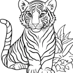 coloriage Tigre pour enfant de 5 ans