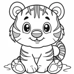coloriage Tigre pour primaire
