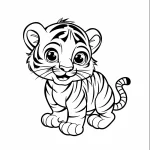 coloriage Tigre a dessiner et imprimer