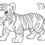 coloriage Tigre à imprimer pour enfant de 6 ans