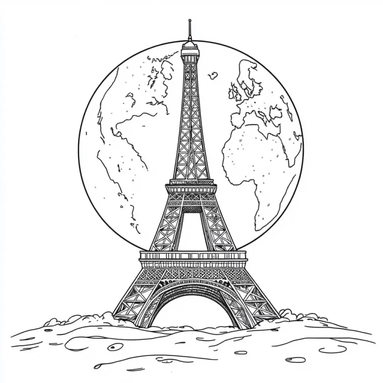Tranh tô màu Tour Eiffel