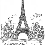 coloriage Tour Eiffel à imprimer a4