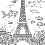 coloriage Tour Eiffel à imprimer gratuitement pdf