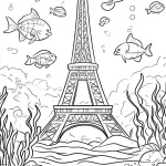 coloriage Tour Eiffel gratuit en ligne