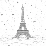 coloriage Tour Eiffel pour enfant à imprimer