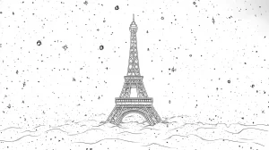coloriage Tour Eiffel pour enfant à imprimer