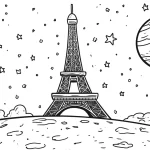 coloriage Tour Eiffel pour enfant