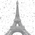 coloriage Tour Eiffel a imprimer pour enfant de 4 ans