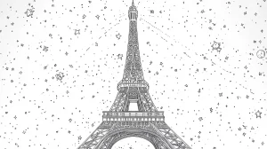 coloriage Tour Eiffel a imprimer pour enfant de 4 ans