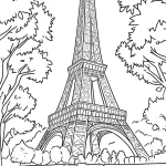 coloriage Tour Eiffel à imprimer pour enfant de 12 ans