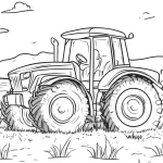 coloriage Tracteur à imprimer pour enfant de 7 ans