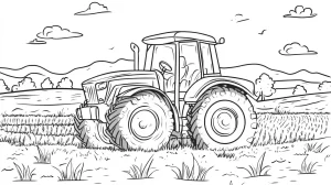 coloriage Tracteur à imprimer pour enfant de 7 ans