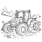 coloriage Tracteur pour enfant de 7 ans