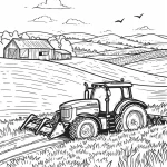 imprimer coloriage Tracteur pour enfant