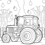 coloriage Tracteur de pour enfants