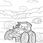 coloriage Tracteur et découpage à imprimer